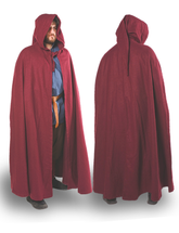 LORD WOOL Unisex Burgundy Cloak - Medieval Viking Hooded Cloak and Capes for Women and Men